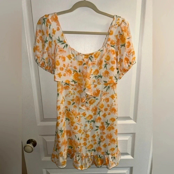 Sienna Sky Tangerine Mini Summer Dress. Size small - Picture 2 of 5